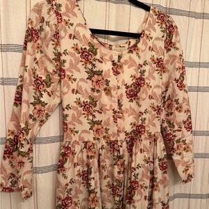 Cute Vintage Floral Long Sleeve Dress